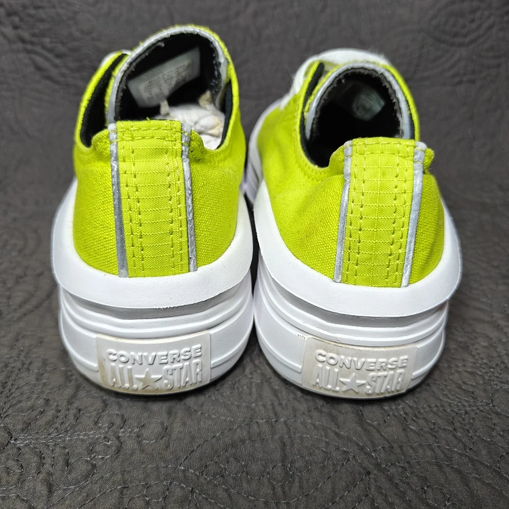 CONVERSE Women's Chuck Taylor All Star Move Lo Platform Sneaker Lime Shoe Sz 8 - Picture 8 of 10